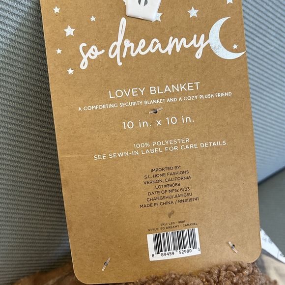 Home Fashions SO DREAMY Brown Teddy BEAR Security Blanket Lovey Plush Friend New - Picture 4 of 5